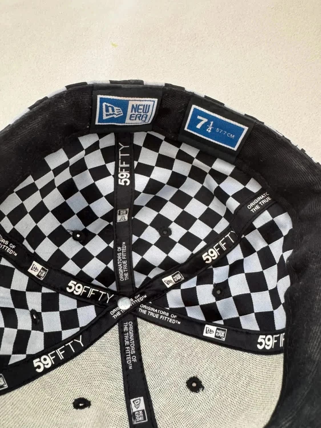 Casquette New Era 59FIFTY damier noir blanc logo échecs bleu - Photo 8/12