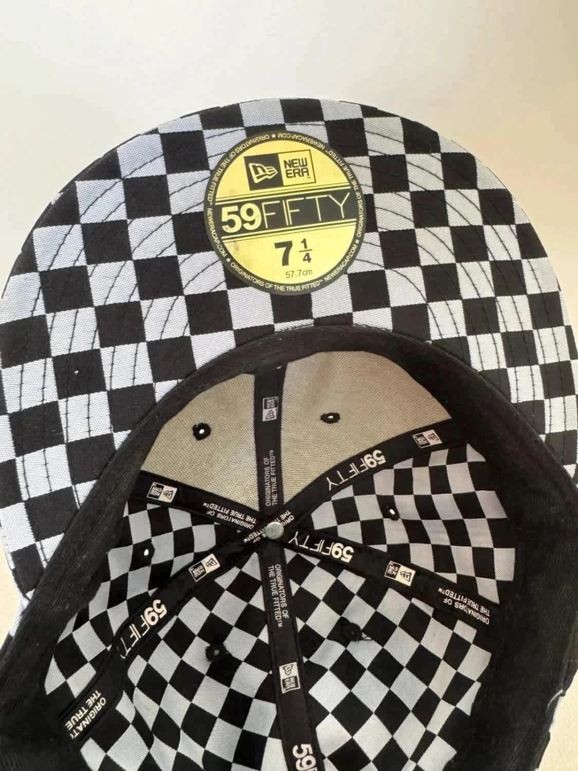 Casquette New Era 59FIFTY damier noir blanc logo échecs bleu - Photo 9/12