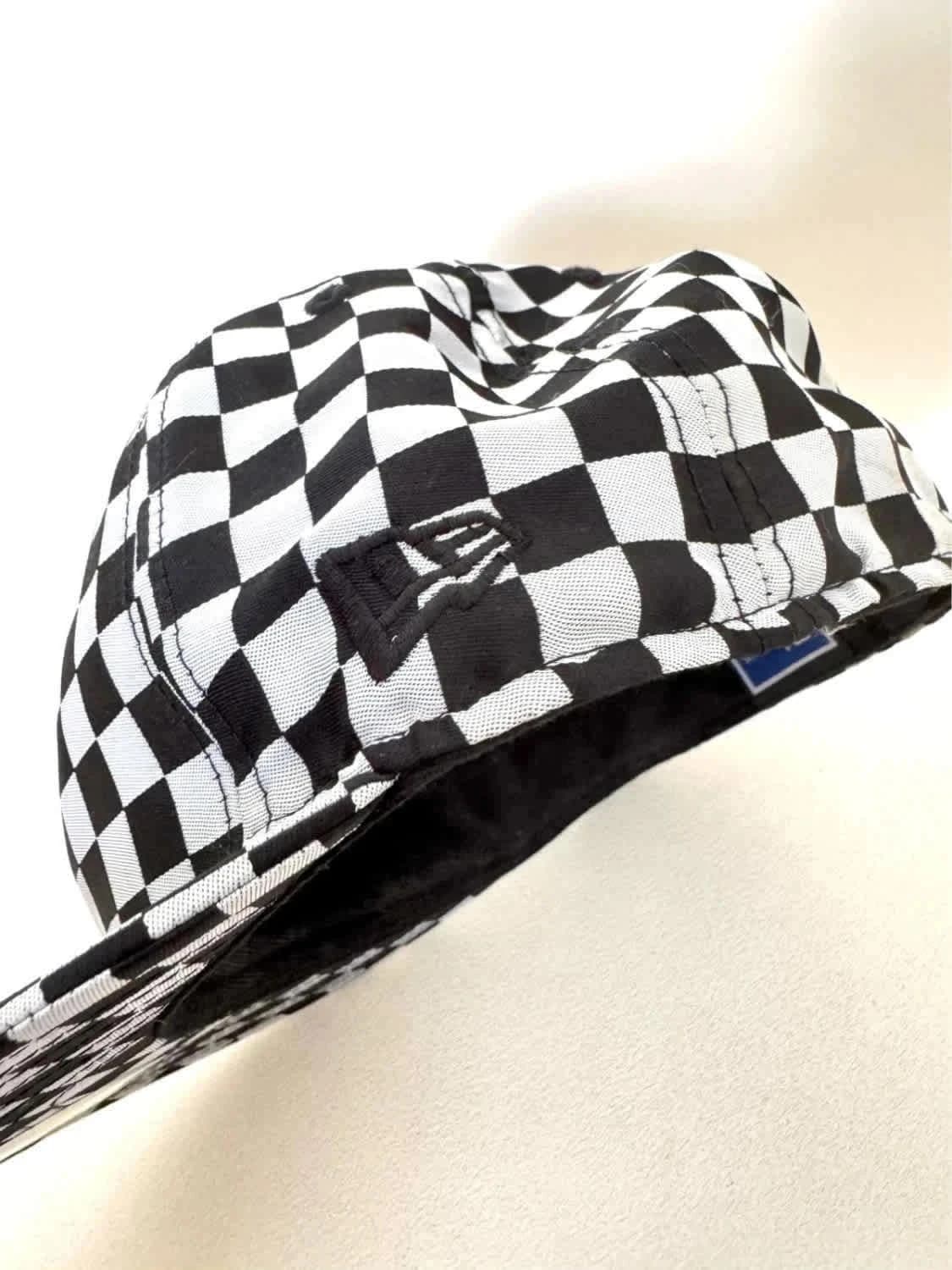 Casquette New Era 59FIFTY damier noir blanc logo échecs bleu - Photo 12/12