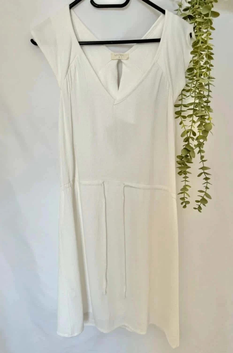 Robe blanche Louizon col V parfaite pour l’été taille S - Photo 2/5