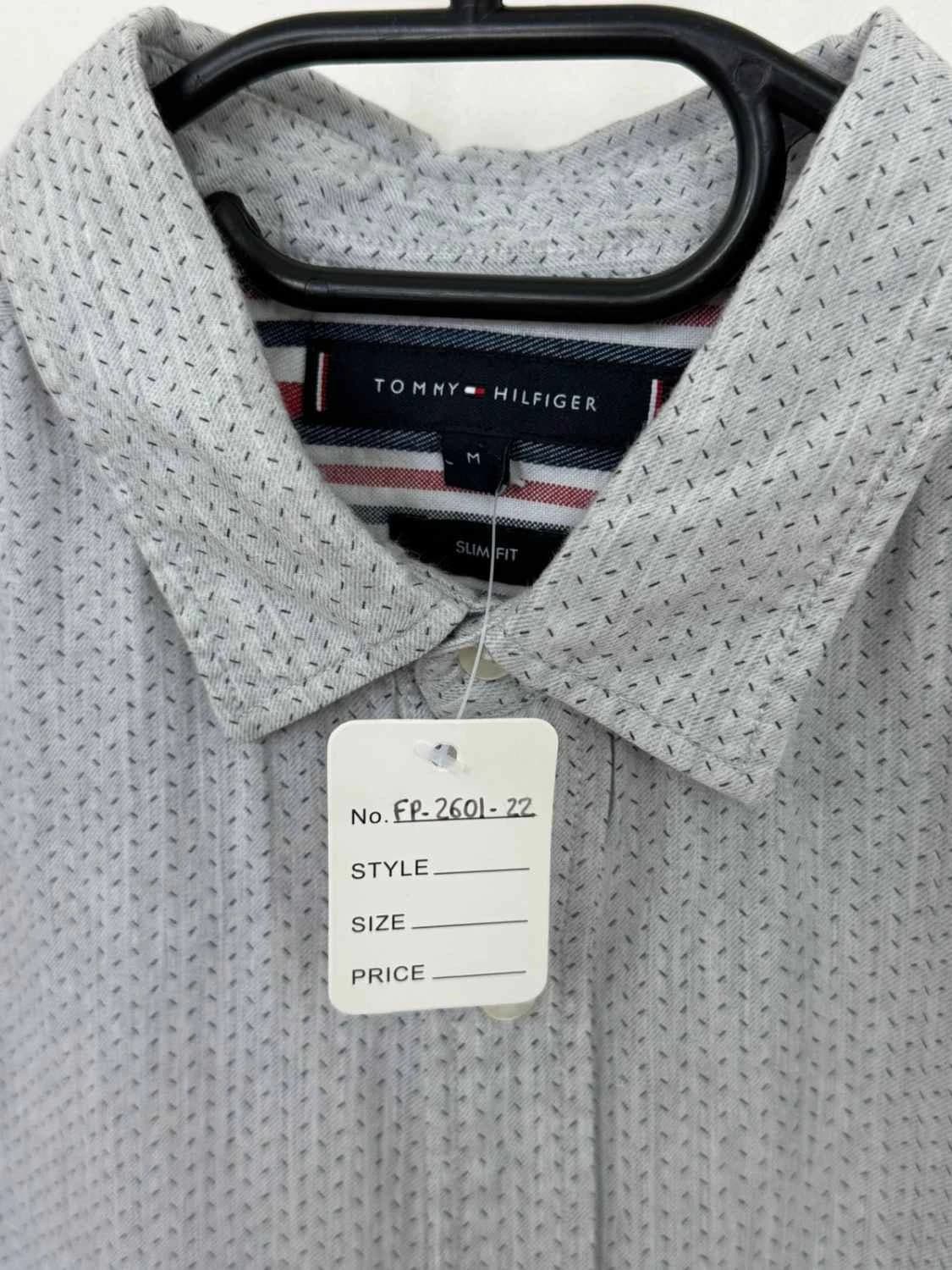 Chemise coton slim fit Tommy Hilfiger gris clair à motifs taille M - FP260122 - Photo 5/8