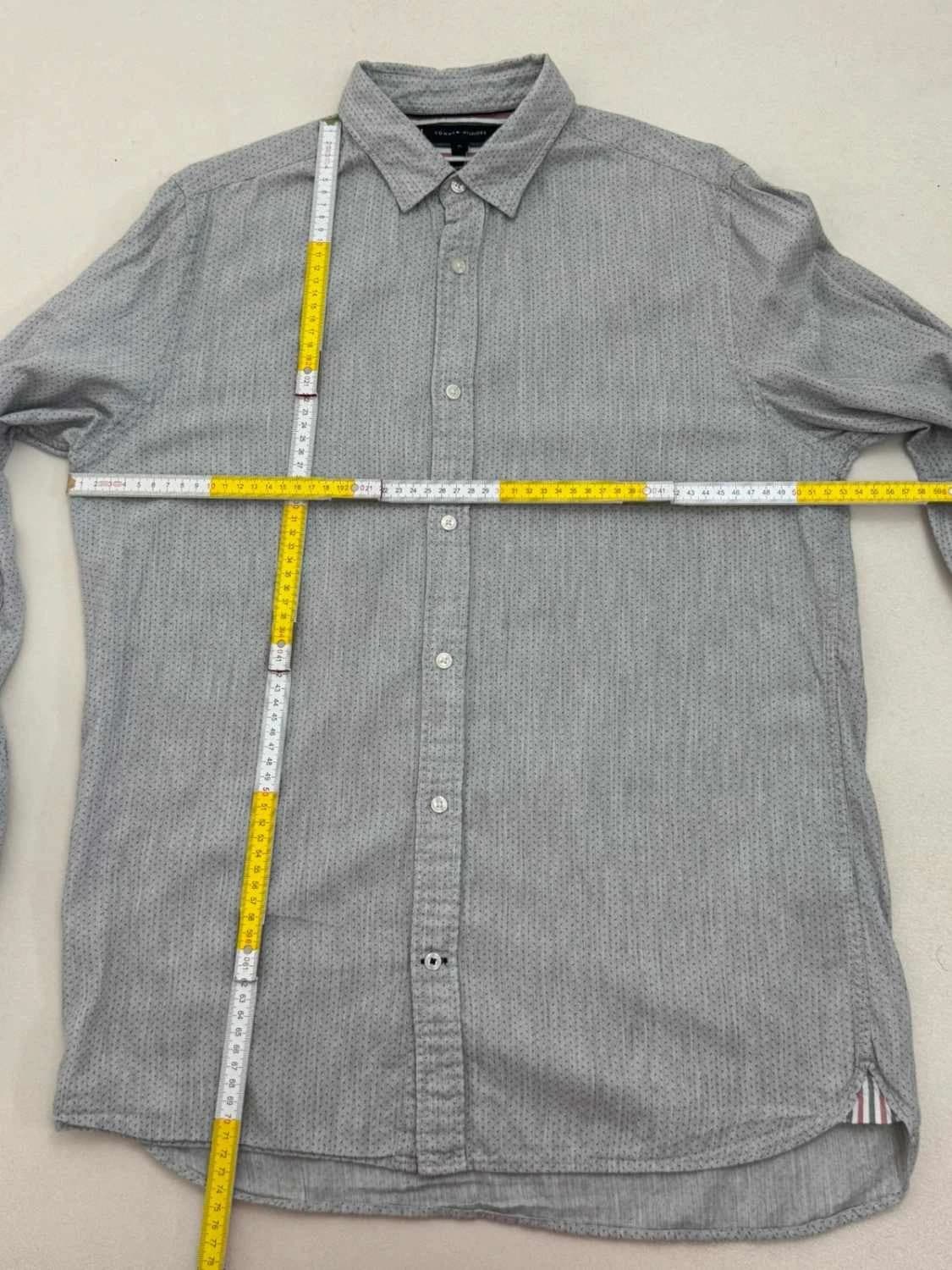 Chemise coton slim fit Tommy Hilfiger gris clair à motifs taille M - FP260122 - Photo 8/8