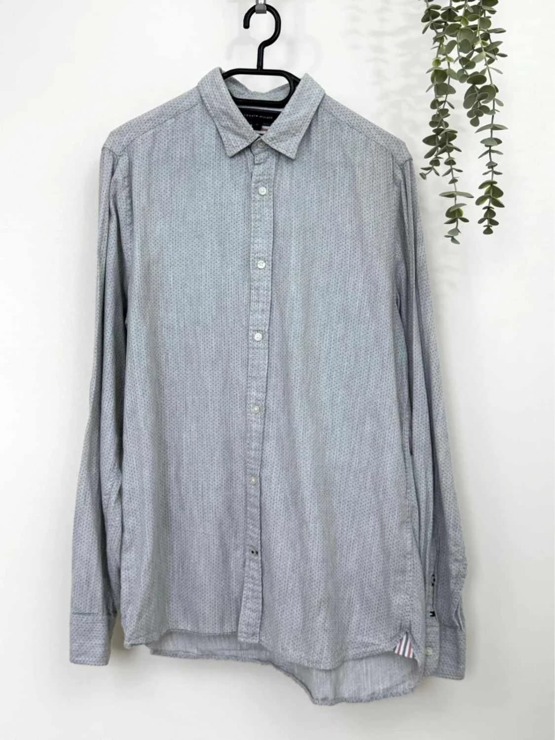 Chemise coton slim fit Tommy Hilfiger gris clair à motifs taille M - FP260122 - Photo 2/8