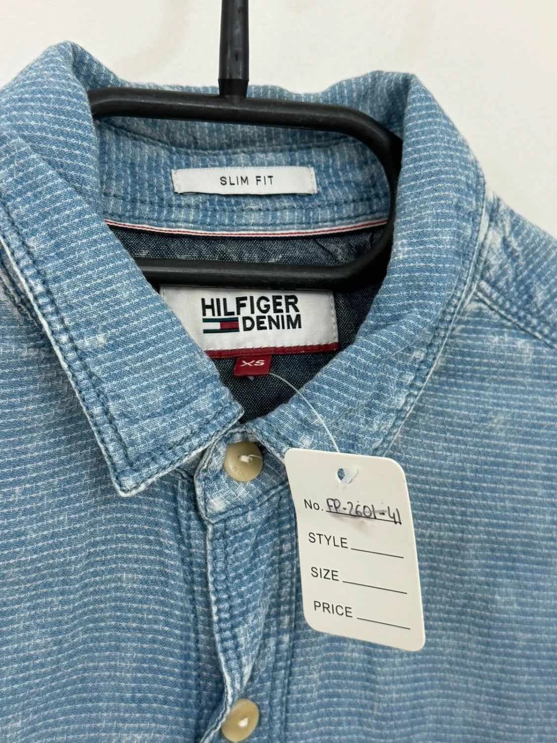 Chemise effet denim slim Tommy Hilfiger bleu taille XS - FP260141 - Photo 5/9