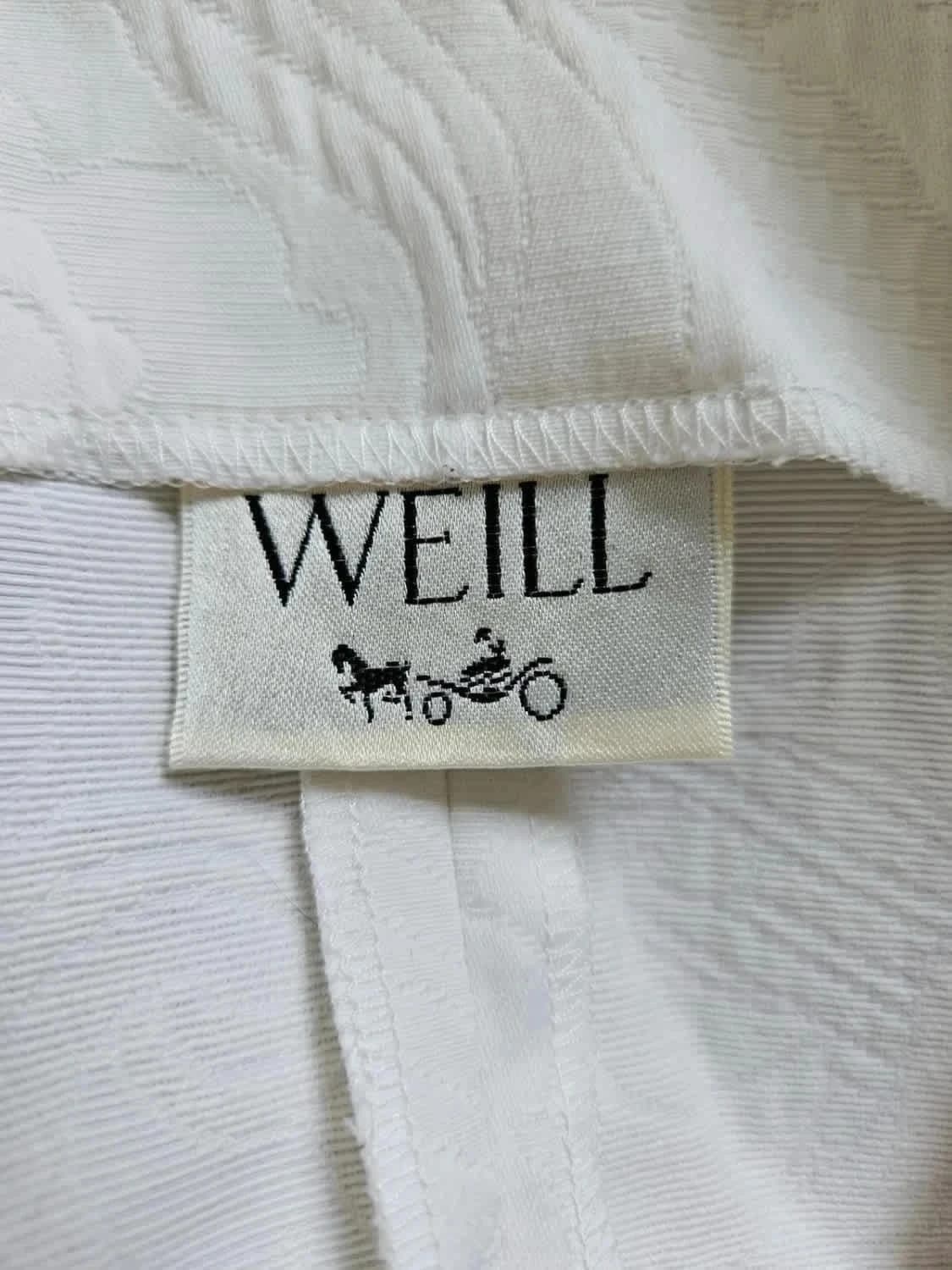 Gilet sans manches vintage Weill brodé blanc - Photo 6/7