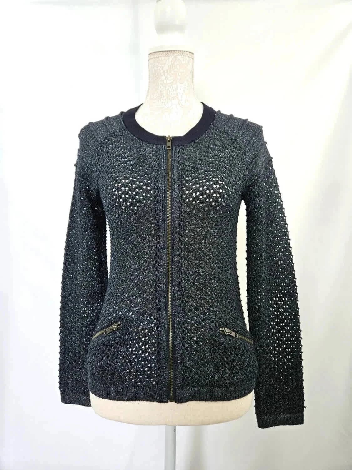 Gilet bleu pailleté en maille Kookaï taille XS - Photo 3/6