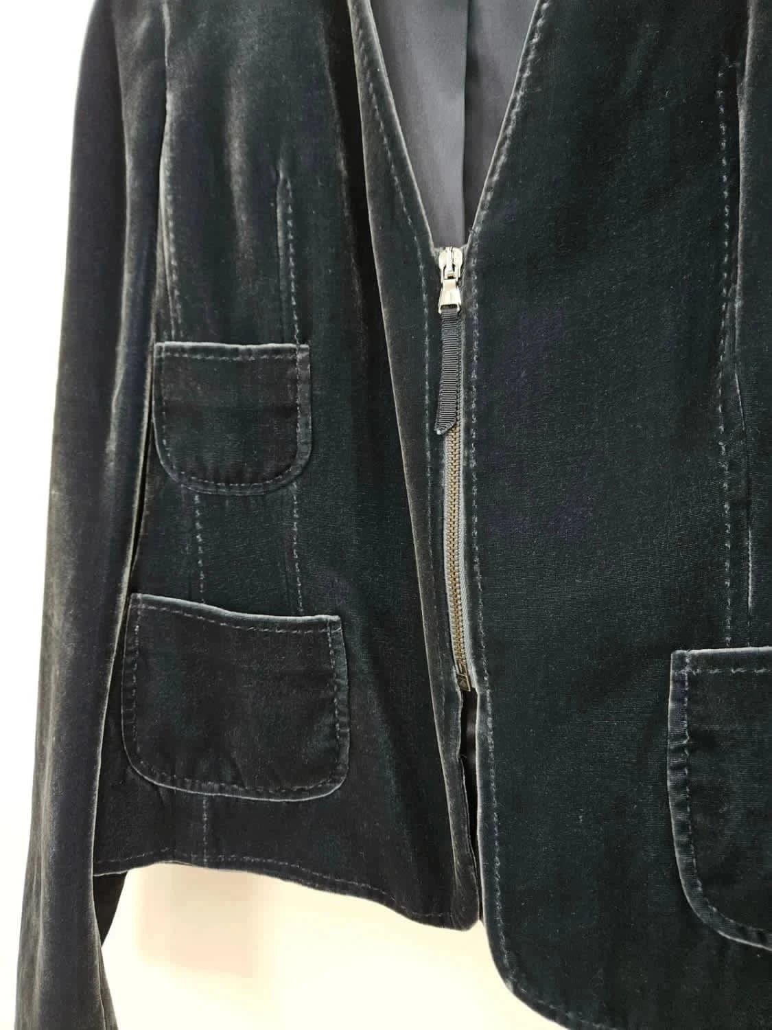 Veste velours bleu en soie Apostrophe taille 40 - Photo 5/7