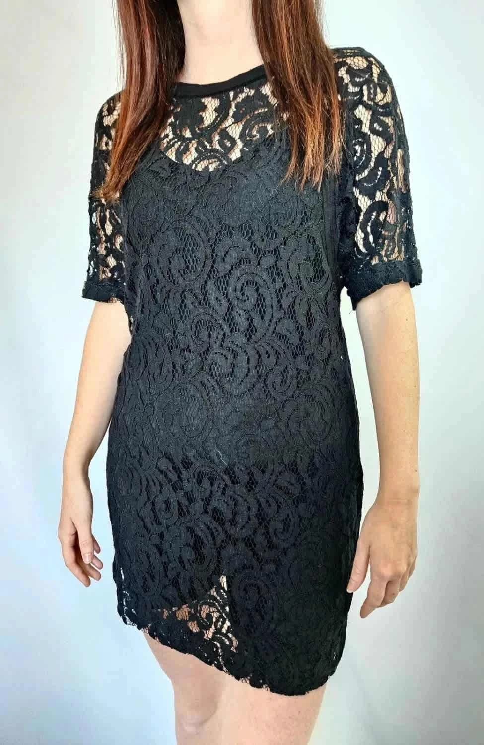 Robe noire dentelle Maje taille 2 - Photo 1/5