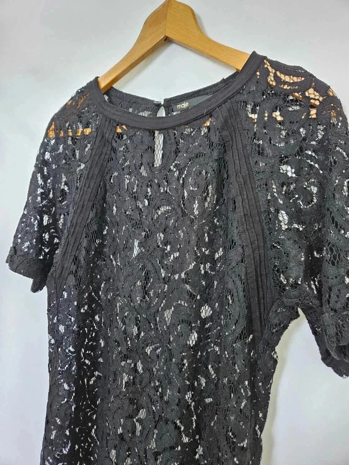 Robe noire dentelle Maje taille 2 - Photo 3/5