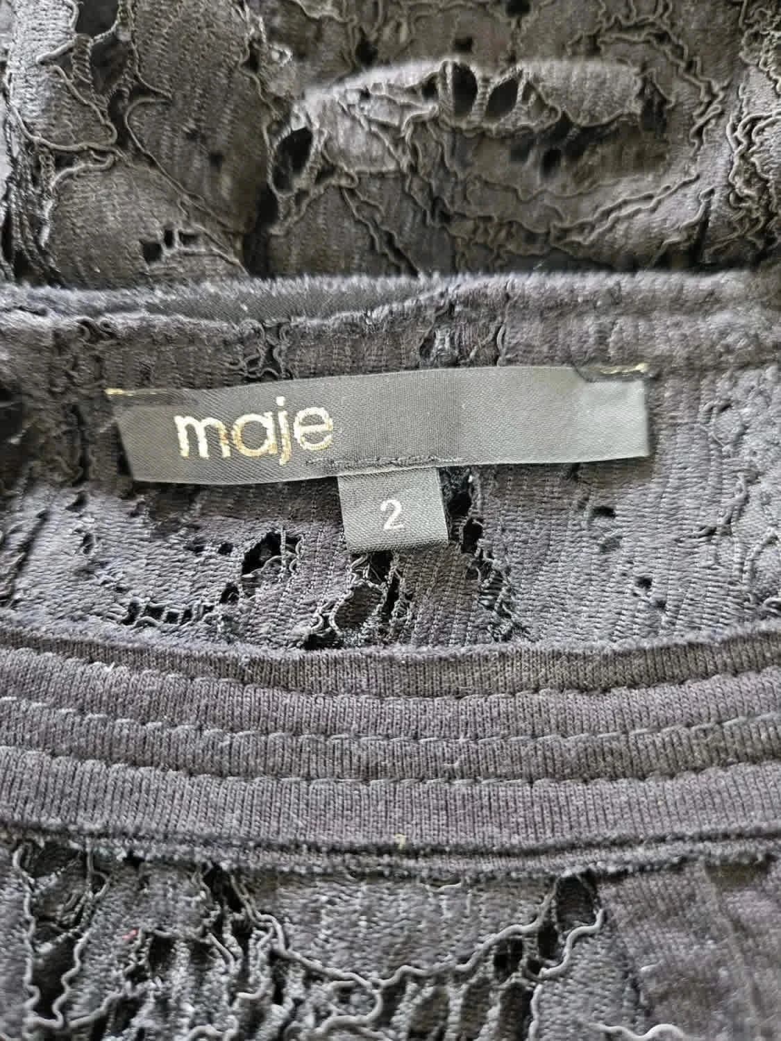 Robe noire dentelle Maje taille 2 - Photo 5/5