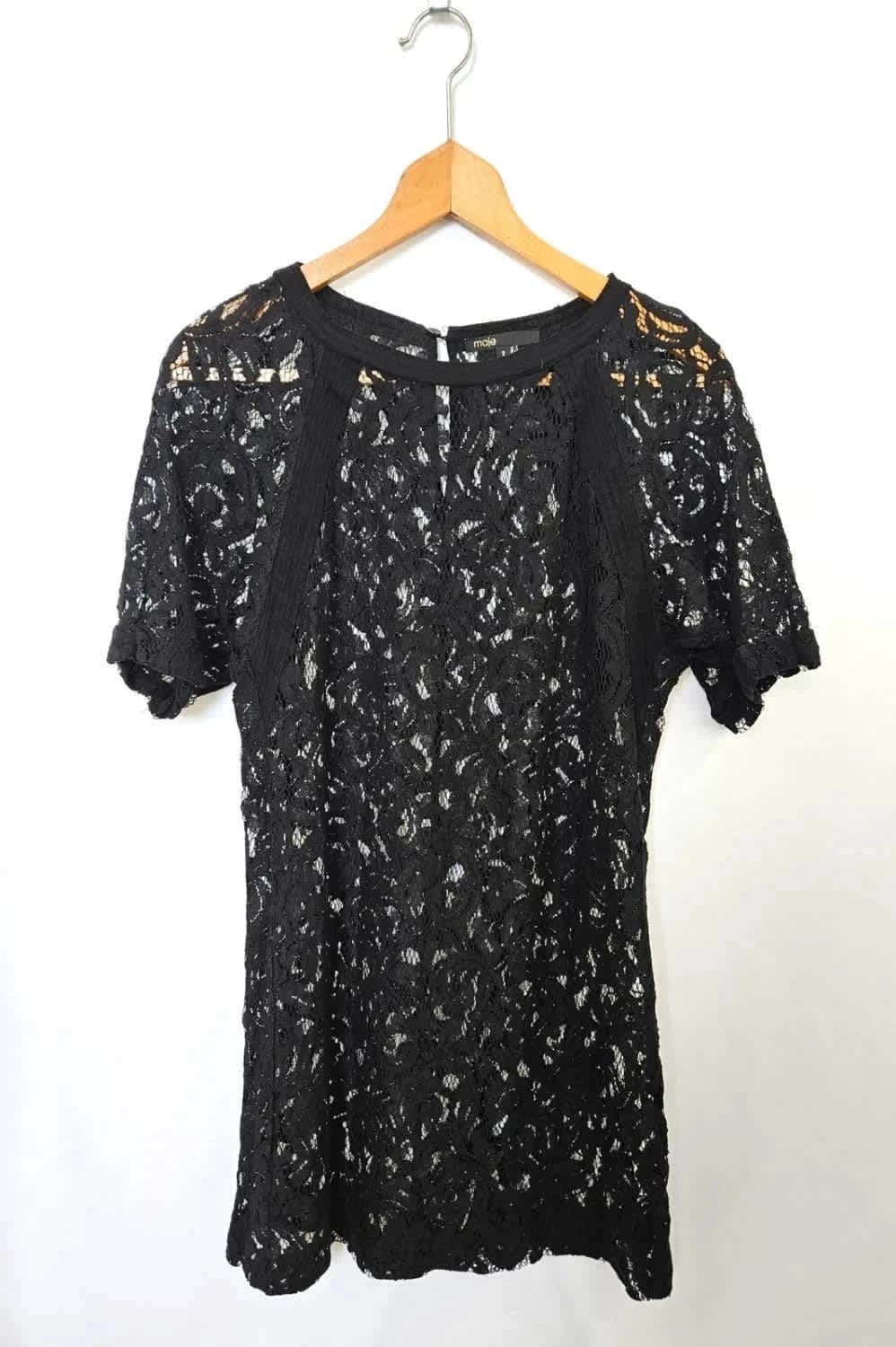 Robe noire dentelle Maje taille 2 - Photo 2/5