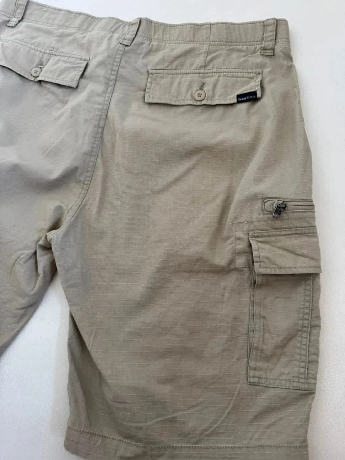 Short cargo beige WearFirst élastique taille W40 - Photo 5/7