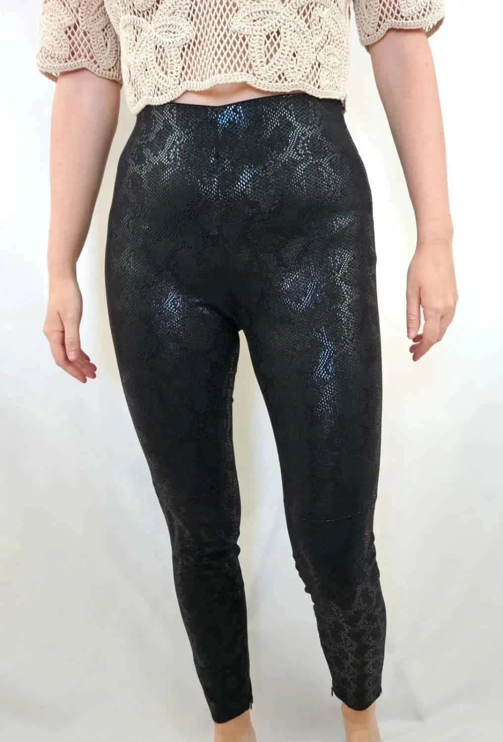 Legging Zara noir effet python taille XS - Photo 1/4