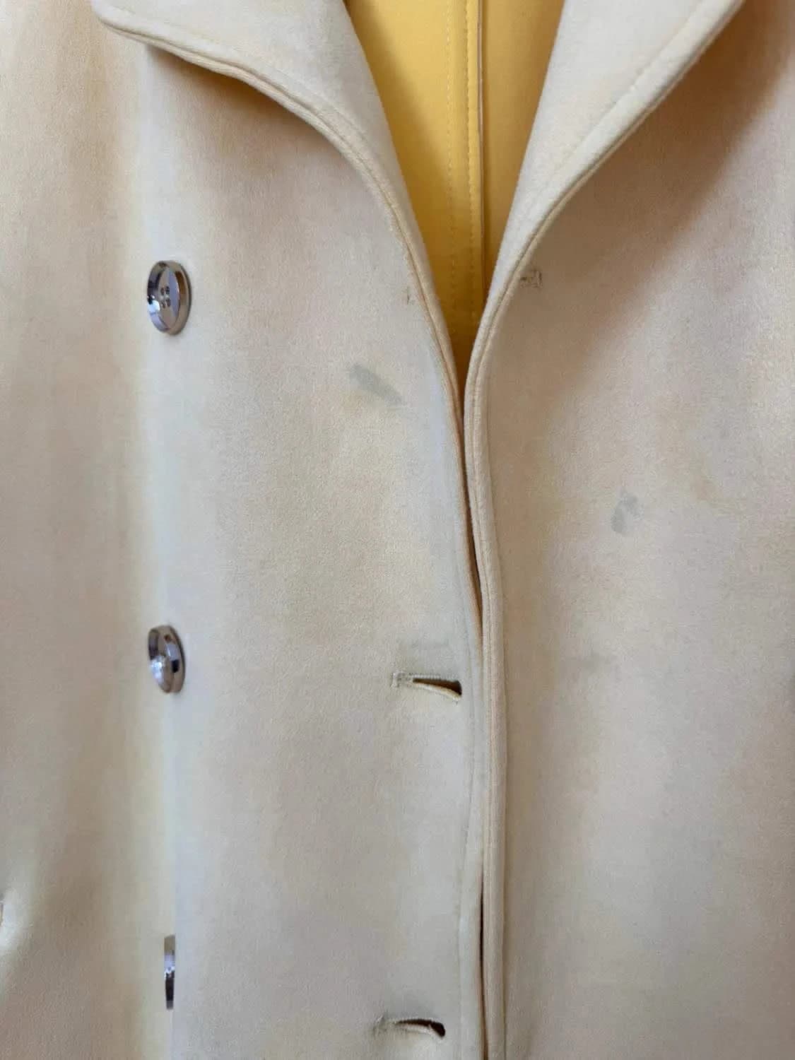 Manteau doux croisé Riu Paris jaune pastel taille 42 - Photo 5/5