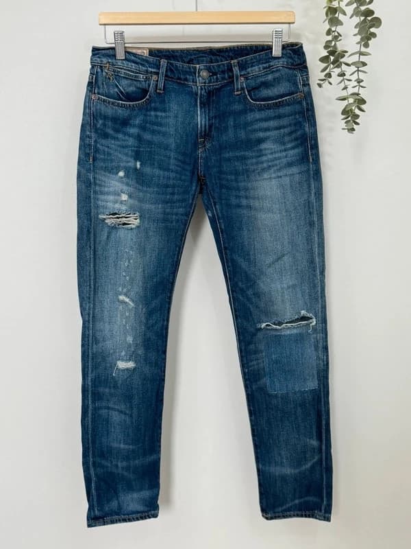 Jean Astor boyfriend destroy Polo Ralph Lauren denim bleu taille W27 - Photo 2/16