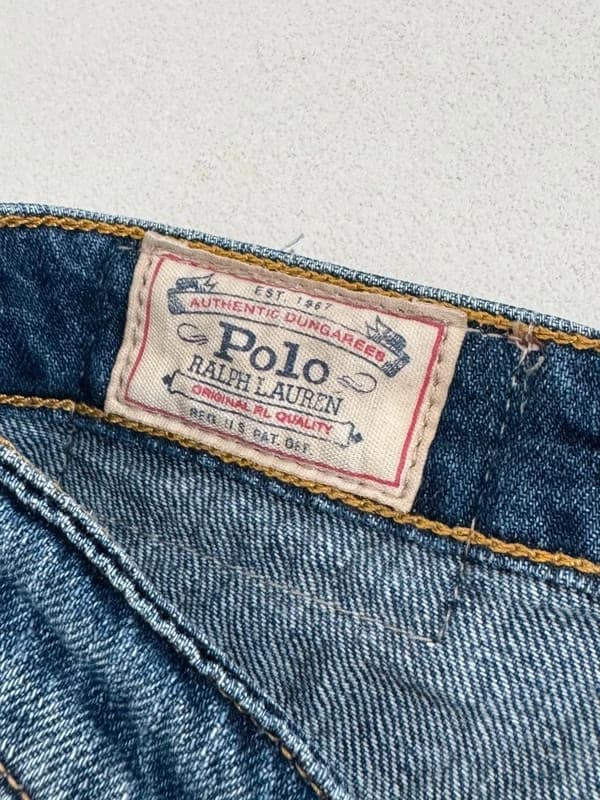 Jean Astor boyfriend destroy Polo Ralph Lauren denim bleu taille W27 - Photo 9/16