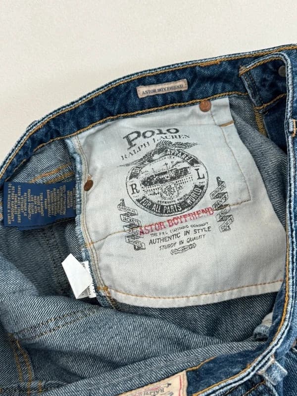 Jean Astor boyfriend destroy Polo Ralph Lauren denim bleu taille W27 - Photo 10/16