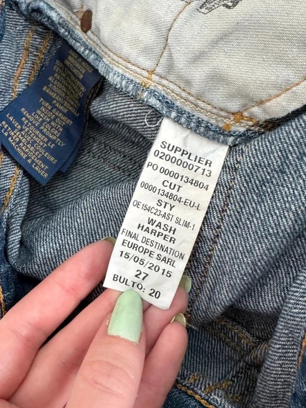 Jean Astor boyfriend destroy Polo Ralph Lauren denim bleu taille W27 - Photo 11/16