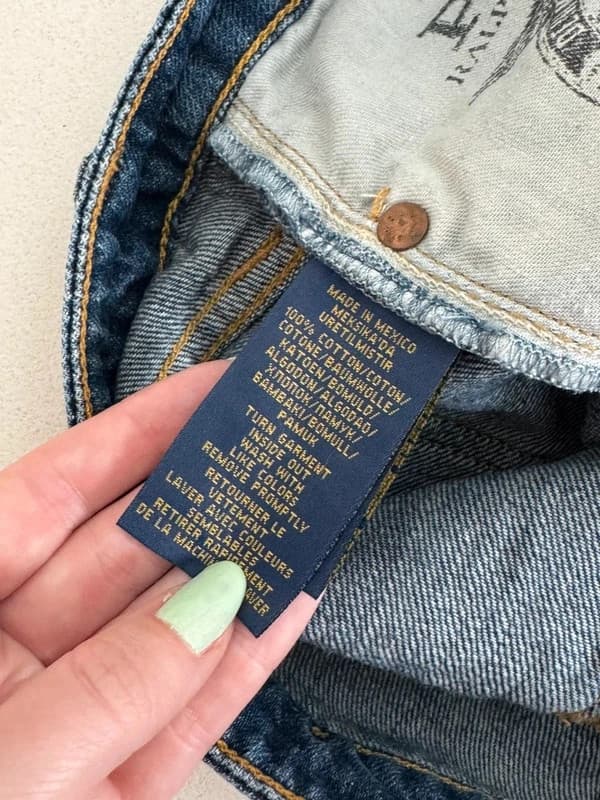 Jean Astor boyfriend destroy Polo Ralph Lauren denim bleu taille W27 - Photo 12/16