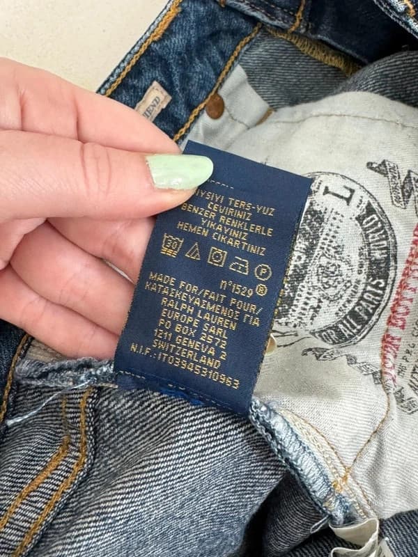 Jean Astor boyfriend destroy Polo Ralph Lauren denim bleu taille W27 - Photo 13/16
