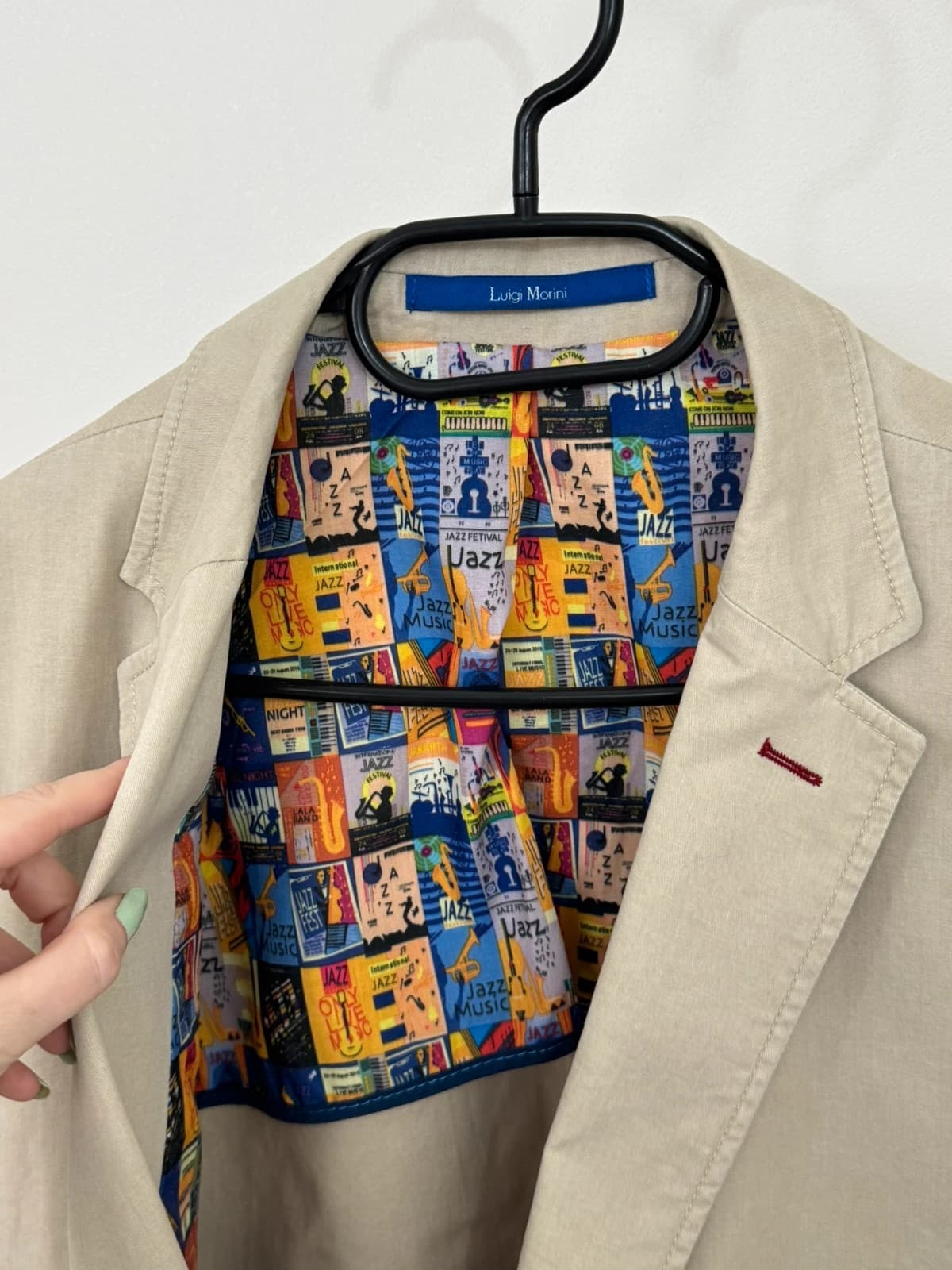Blazer Luigi Morini beige doublure jazz taille 60/3XL - Photo 3/13