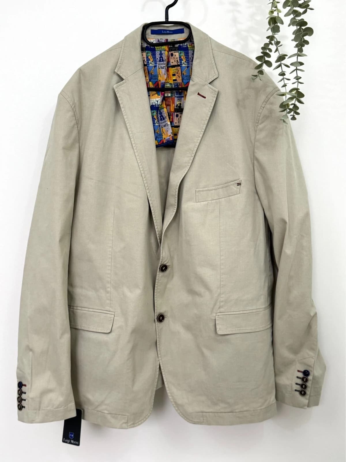 Blazer Luigi Morini beige doublure jazz taille 60/3XL - Photo 2/13
