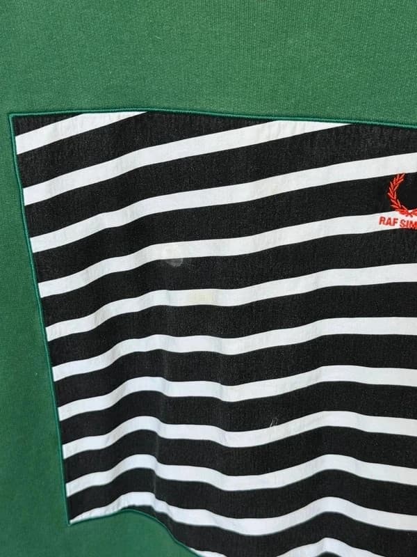 Sweat Crewneck Fred Perry x Raf Simons vert panneau rayé taille 38/S - Photo 4/11