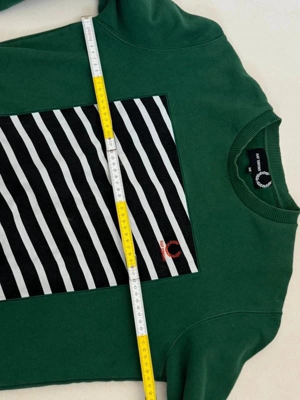 Sweat Crewneck Fred Perry x Raf Simons vert panneau rayé taille 38/S - Photo 10/11