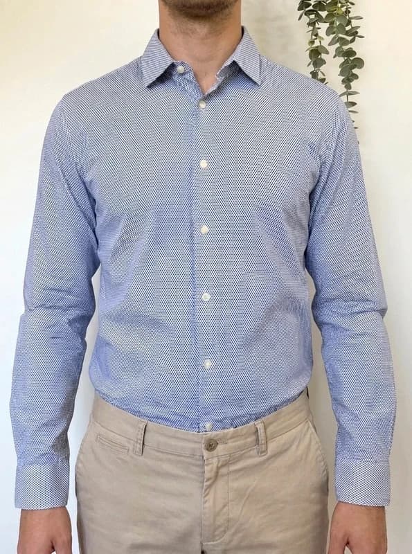 Chemise slim fit Hugo Boss motif bleu blanc taille 42/L - FP260347 - Photo 1/7