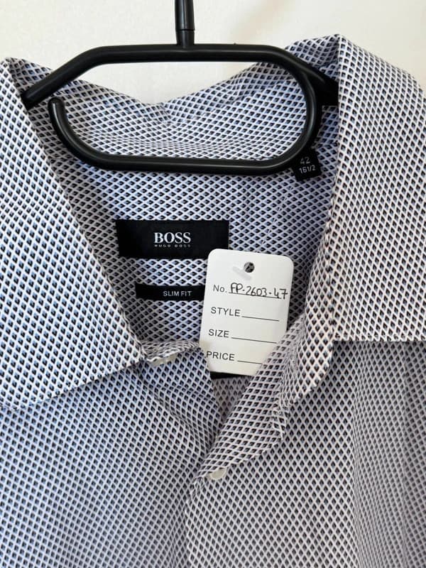 Chemise slim fit Hugo Boss motif bleu blanc taille 42/L - FP260347 - Photo 3/7