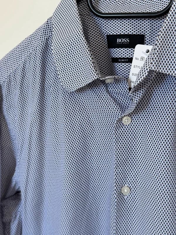 Chemise slim fit Hugo Boss motif bleu blanc taille 42/L - FP260347 - Photo 5/7