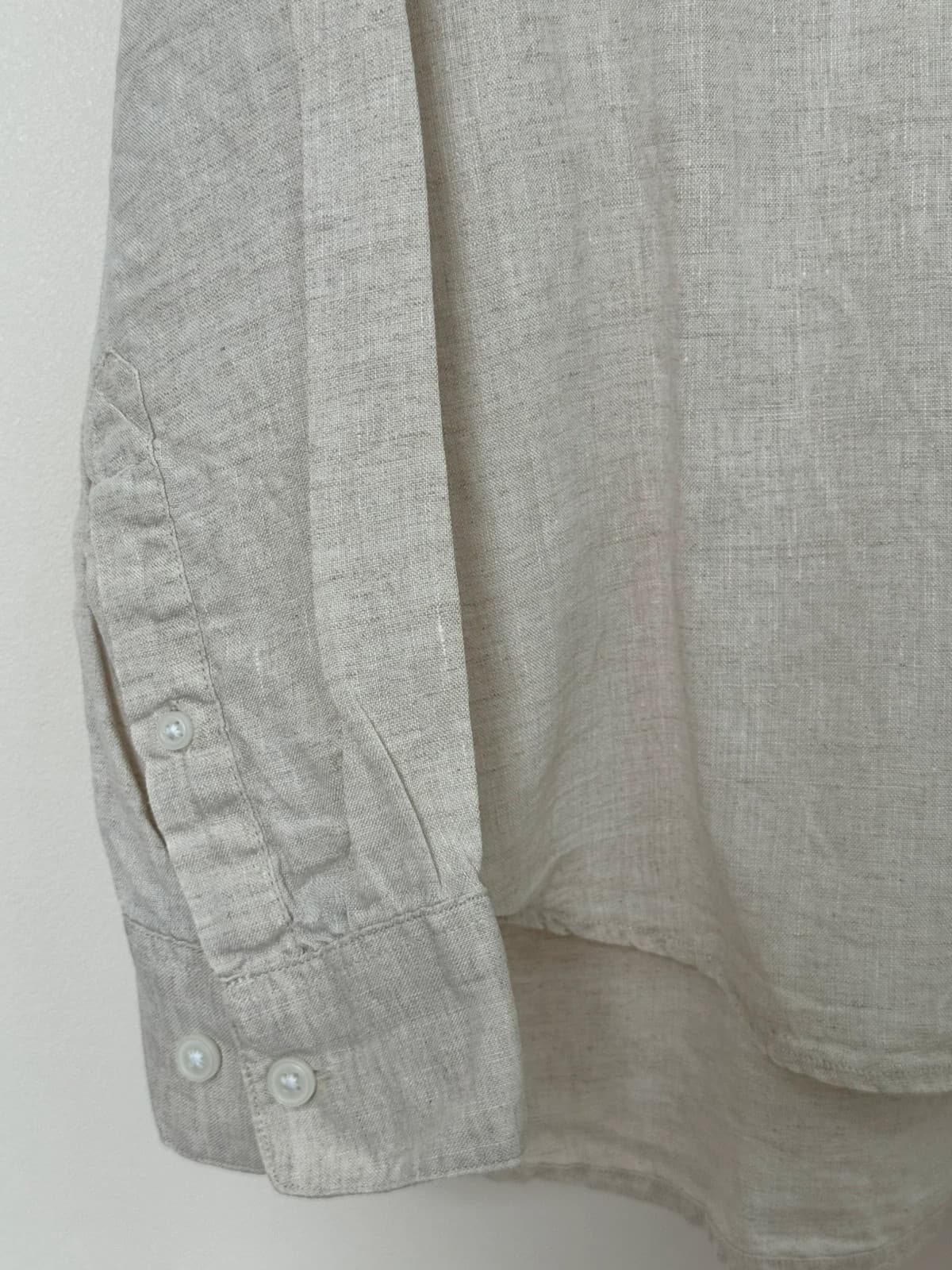Lniana koszula H&M, beżowa ecru, rozmiar M - Zdjęcie 3/7