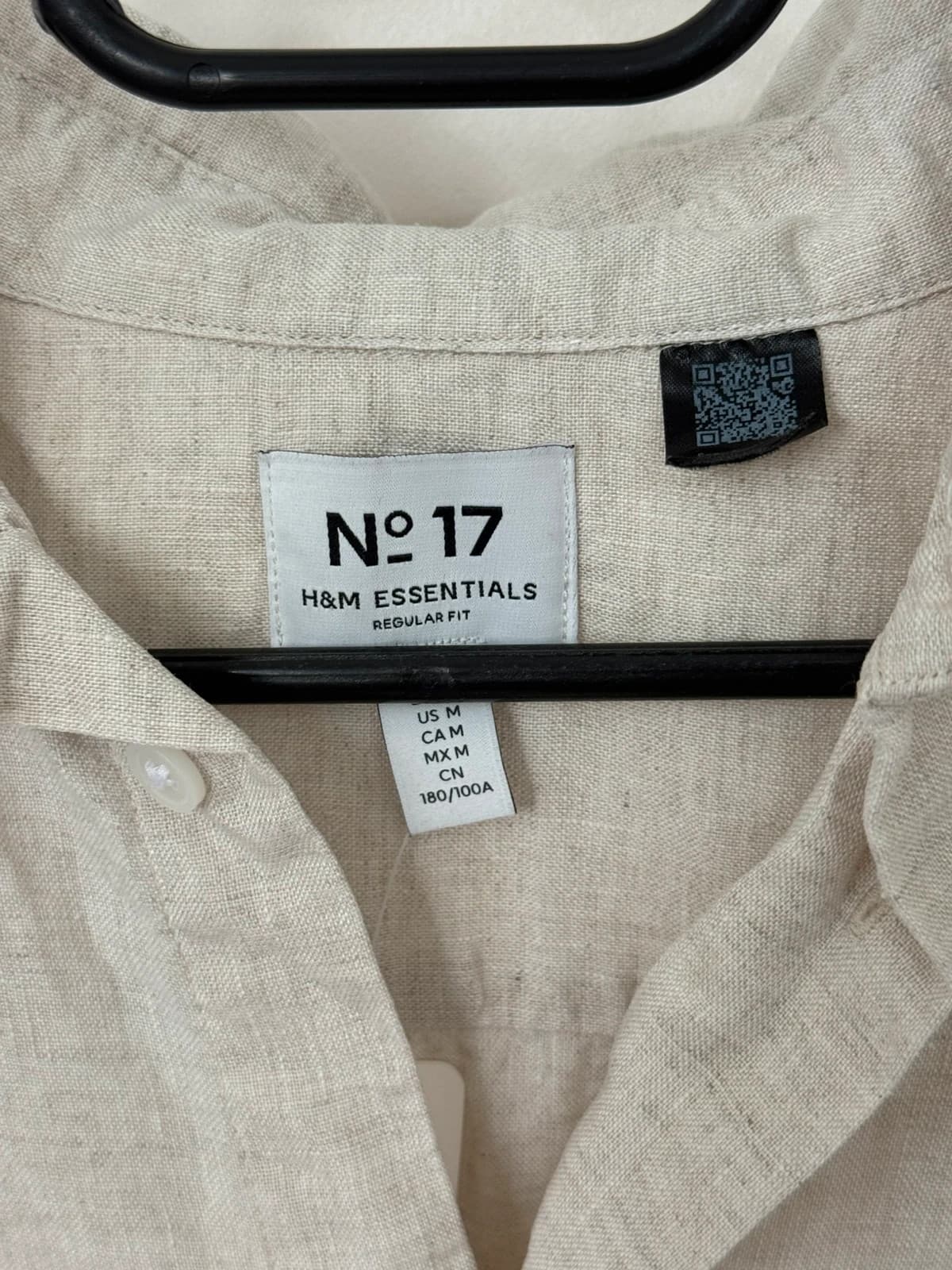 Lniana koszula H&M, beżowa ecru, rozmiar M - Zdjęcie 5/7