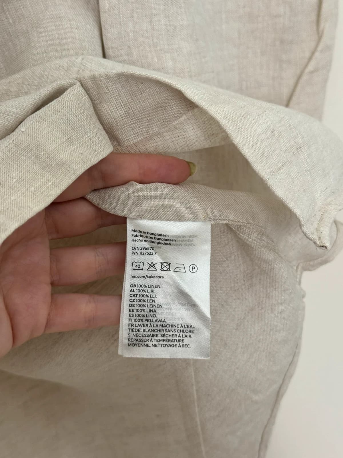 Lniana koszula H&M, beżowa ecru, rozmiar M - Zdjęcie 4/7