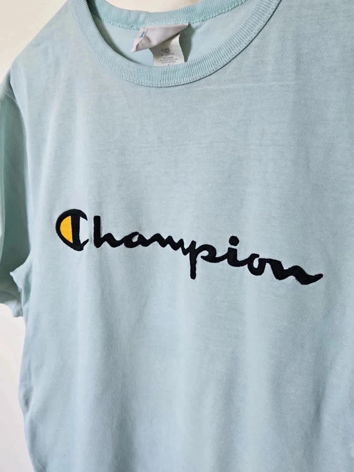 T-shirt Champion brodé bleu clair taille M - Photo 4/7