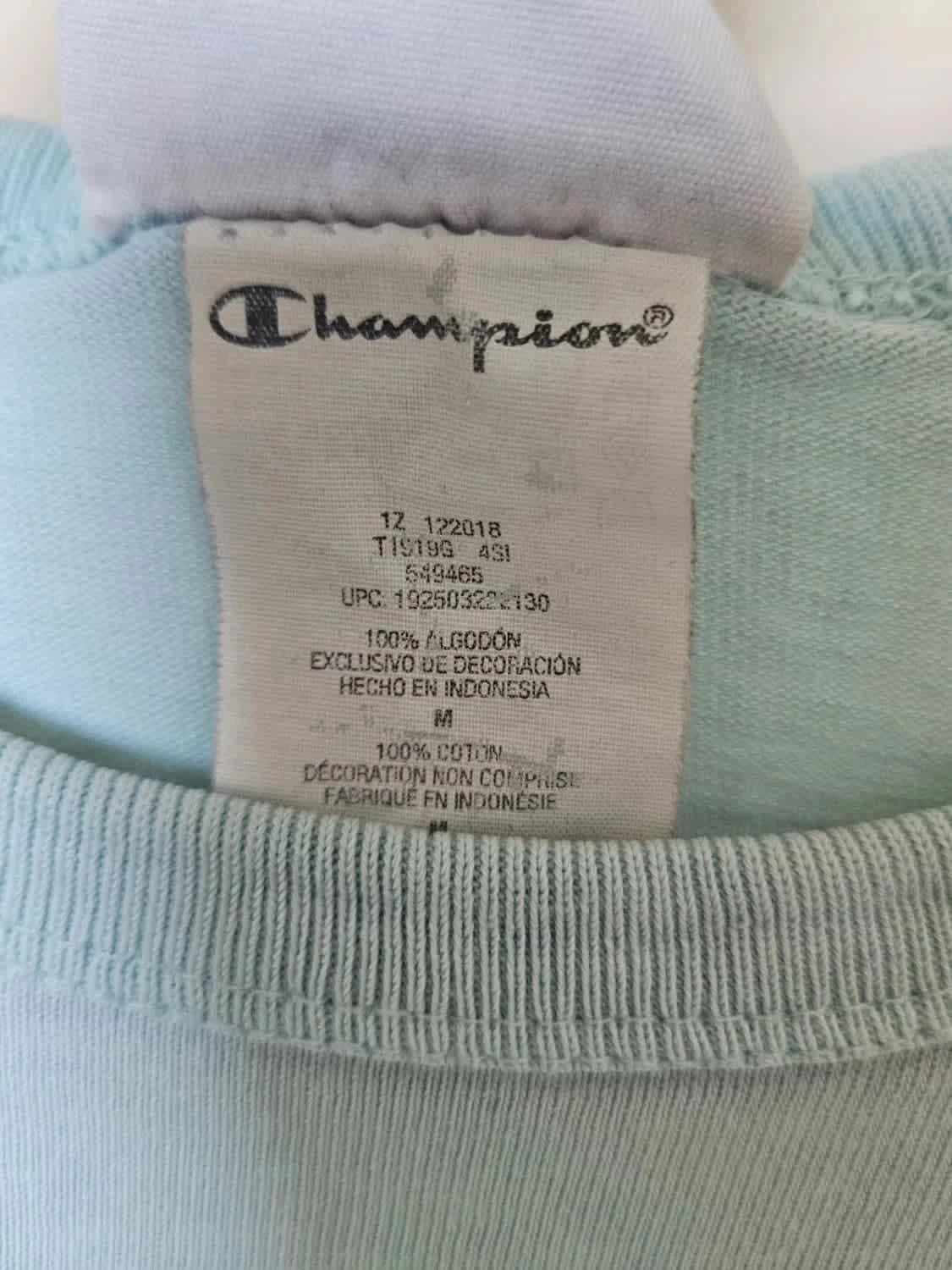 T-shirt Champion brodé bleu clair taille M - Photo 6/7