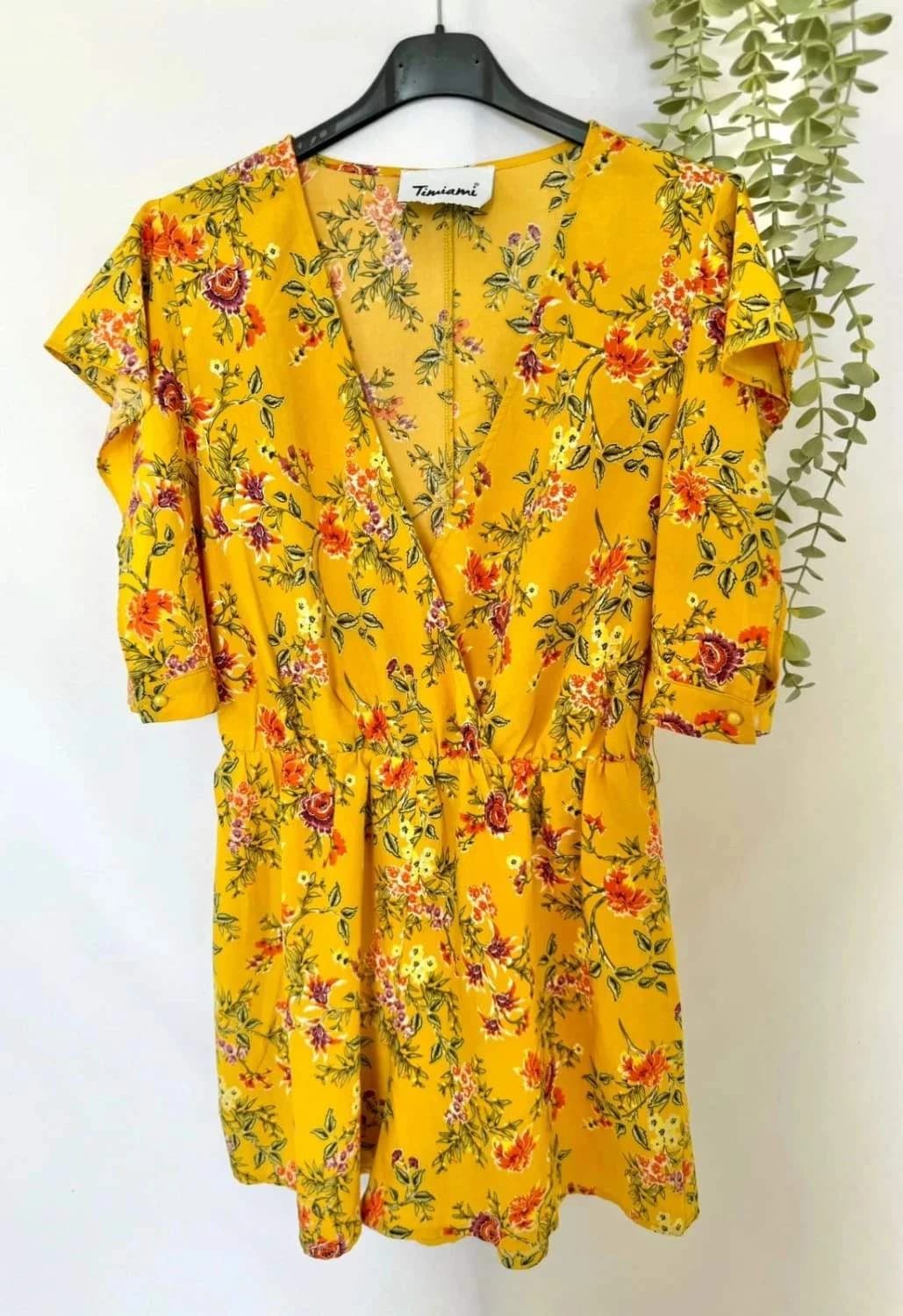 Combishort jaune fleurie Timiami taille M - Photo 2/5