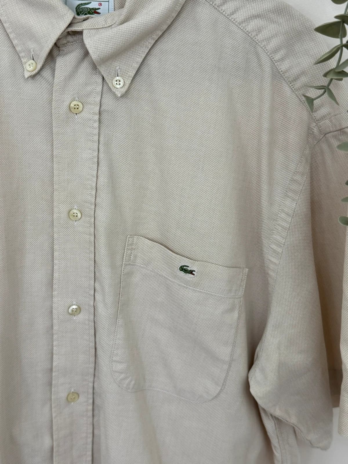 Chemise manches courtes Lacoste coton beige taille 44/XL - FP260194 - Photo 3/7