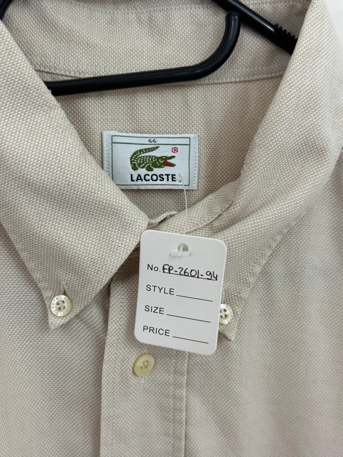 Chemise manches courtes Lacoste coton beige taille 44/XL - FP260194 - Photo 4/7