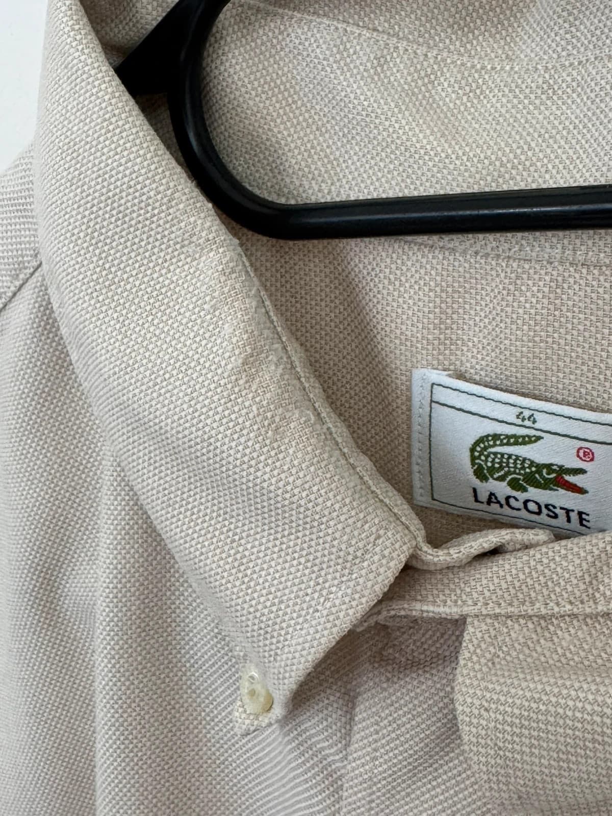 Chemise manches courtes Lacoste coton beige taille 44/XL - FP260194 - Photo 6/7