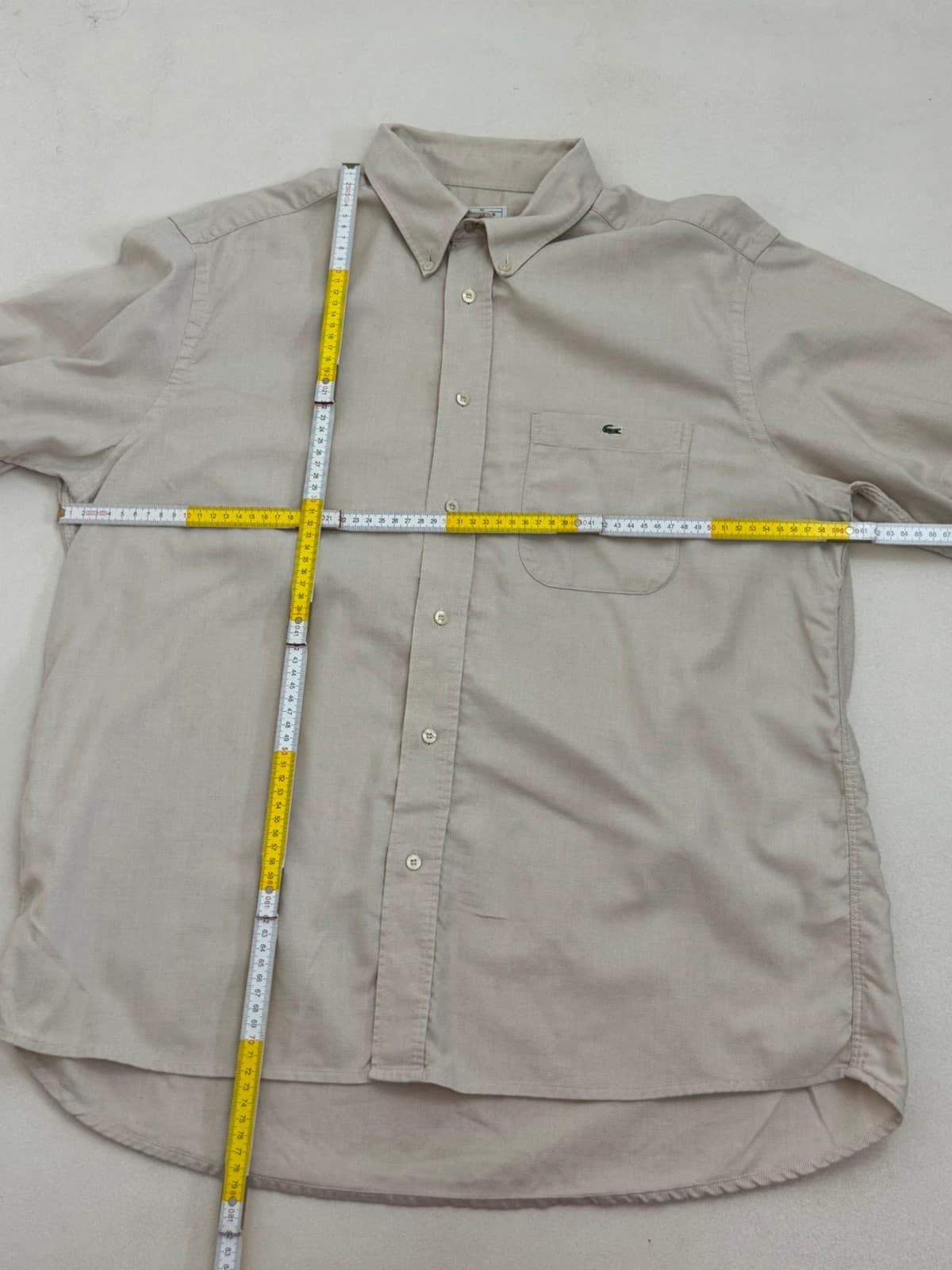 Chemise manches courtes Lacoste coton beige taille 44/XL - FP260194 - Photo 7/7
