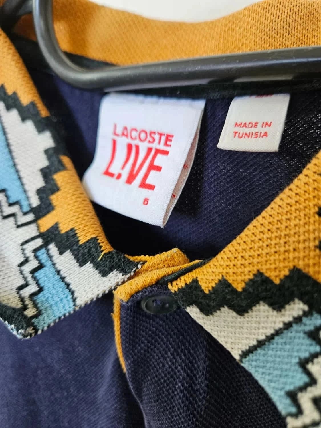 Polo Lacoste L!ve bleu marine col graphique taille 6 XL - Photo 4/9