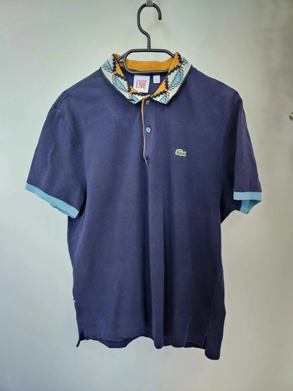 Polo Lacoste L!ve bleu marine col graphique taille 6 XL - Photo 2/9