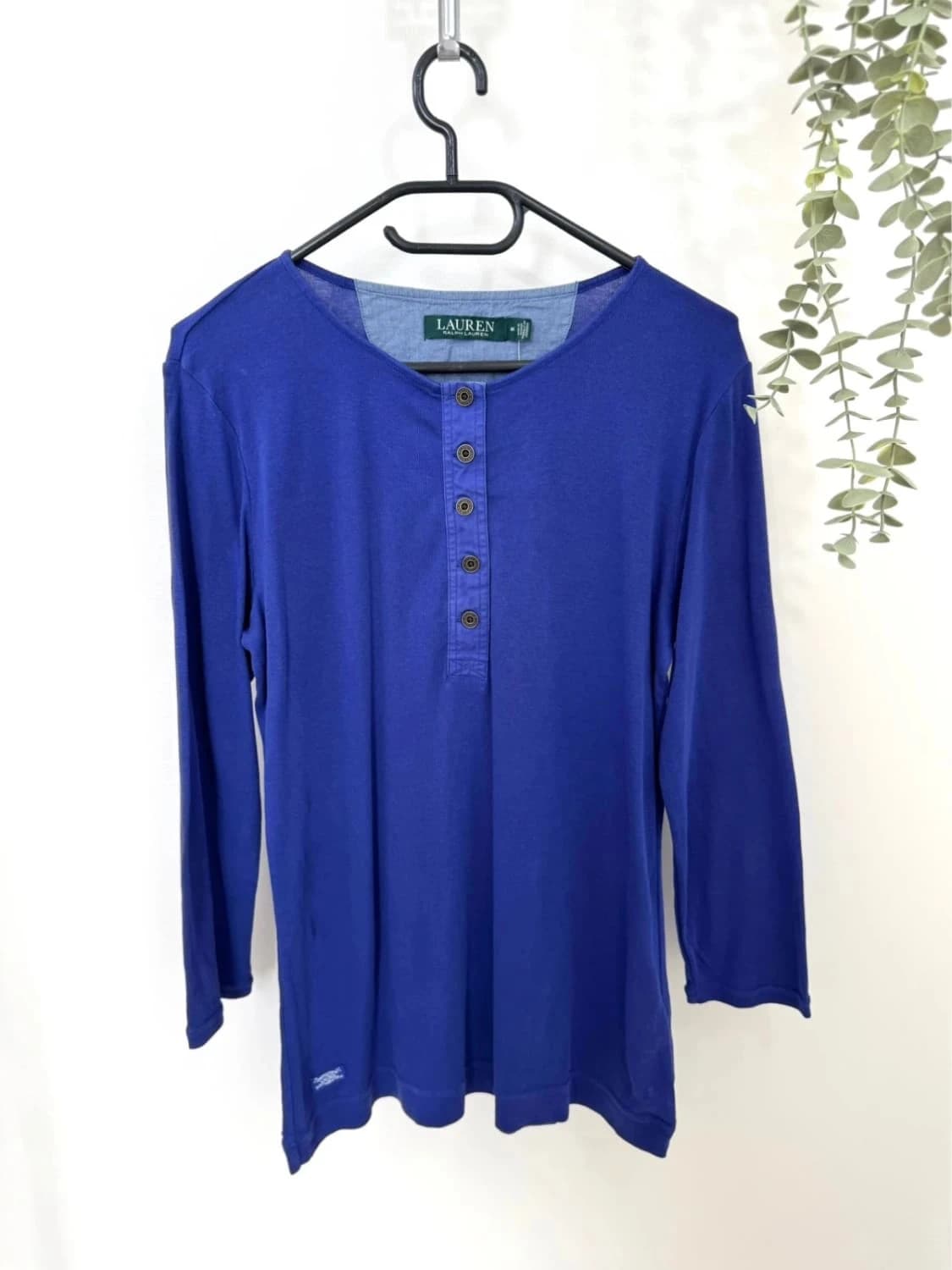 T-shirt manches longues henley Lauren Ralph Lauren violet taille M - FP2512198 - Photo 2/8