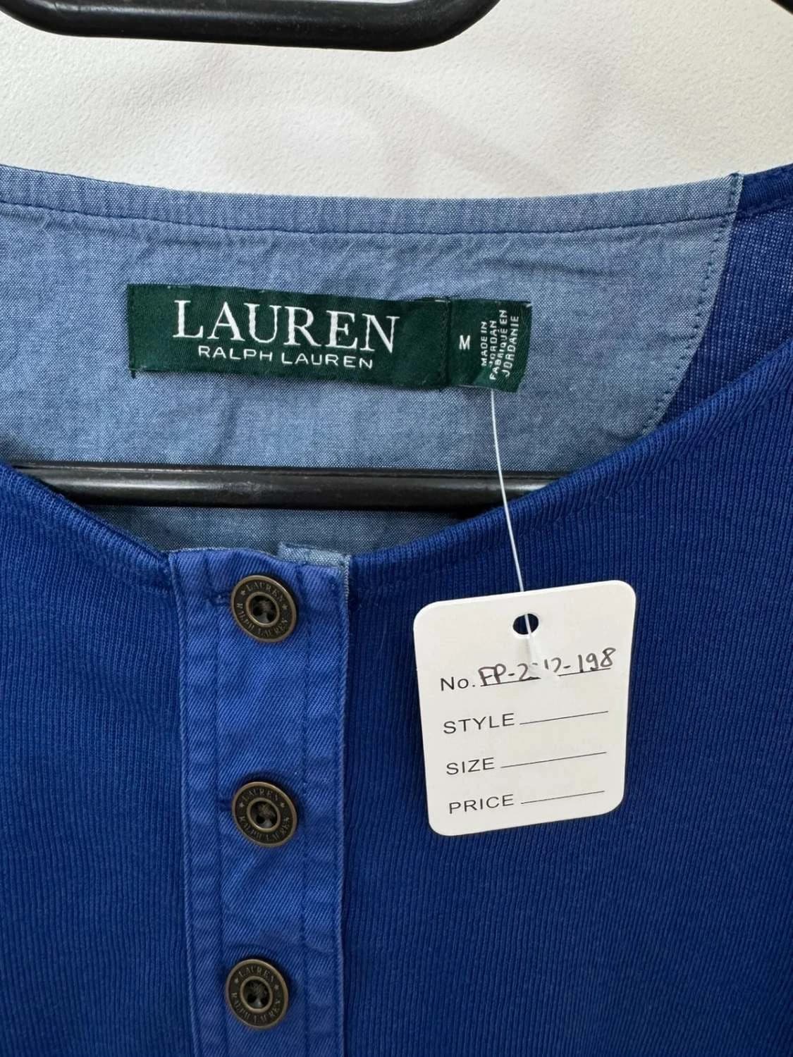 T-shirt manches longues henley Lauren Ralph Lauren violet taille M - FP2512198 - Photo 5/8