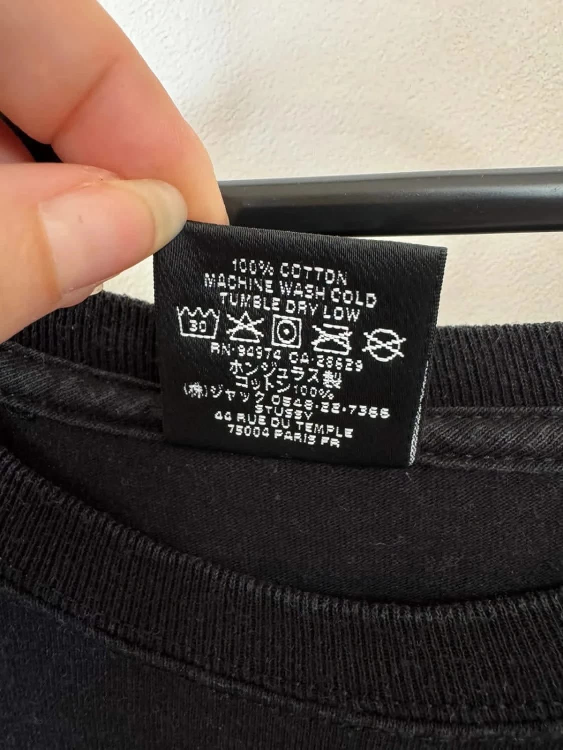 T-shirt Stüssy noir brodé box logo blanc taille M - Photo 4/6