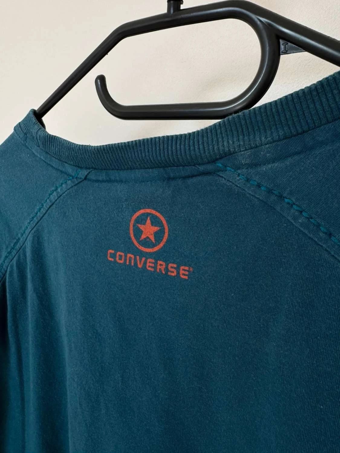 T-shirt manches longues coton Converse bleu logo imprimé taille S - FP2512233 - Photo 7/8