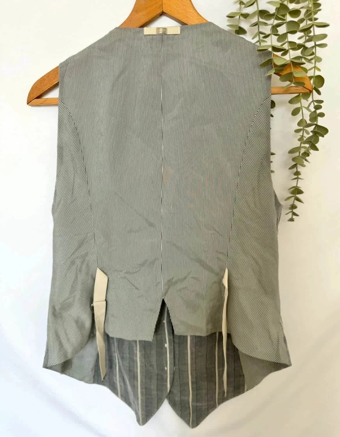 Veste sans manches rayée grise en ramie et lin HIGH taille 40 - Photo 7/14
