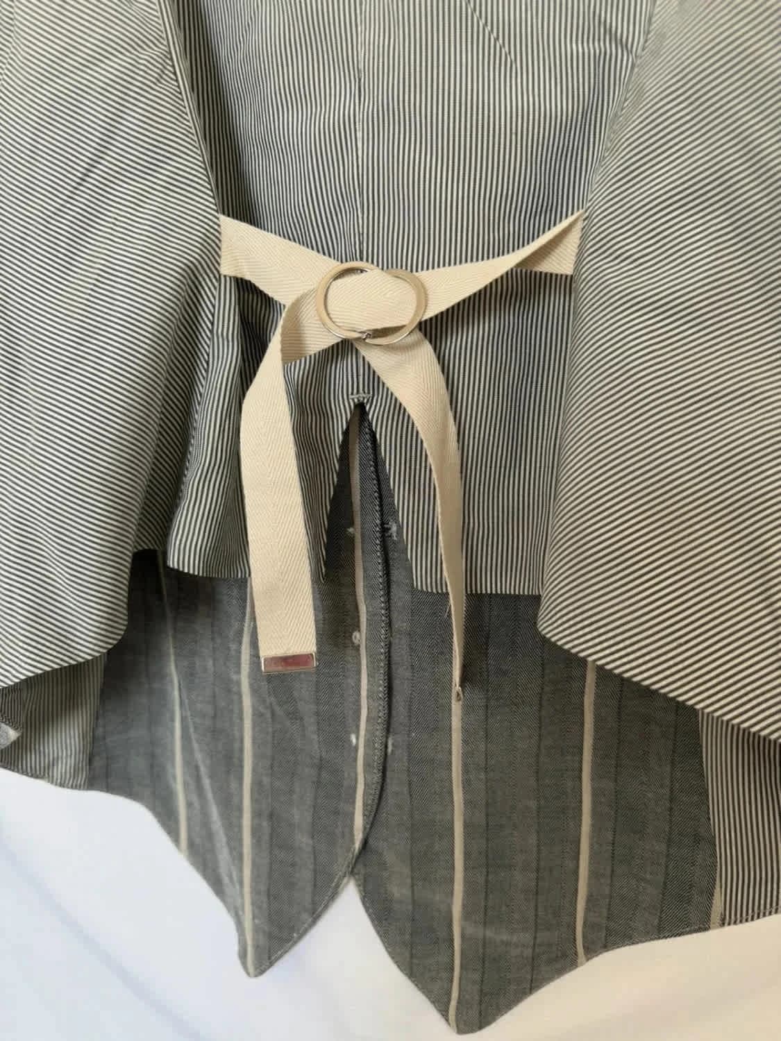 Veste sans manches rayée grise en ramie et lin HIGH taille 40 - Photo 10/14