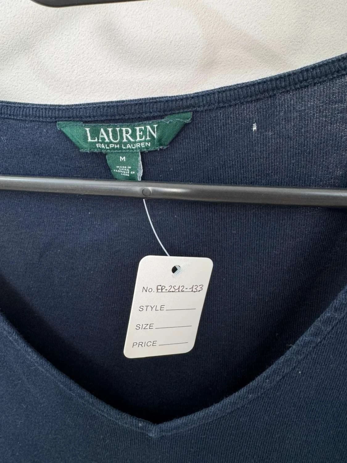 Top col V manches 3/4 Lauren Ralph Lauren bleu marine taille M - FP2512133 - Photo 4/6